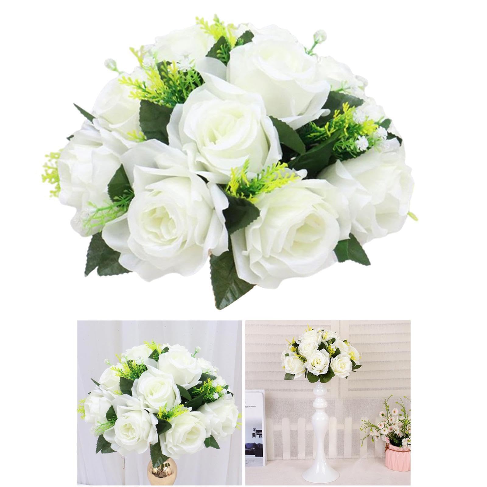 AMSLSIU Stunning Artificial Lavender Flower Floral Bouquet for Indoor Home Decor Realistic and Vibrant Planter Fence, milk white