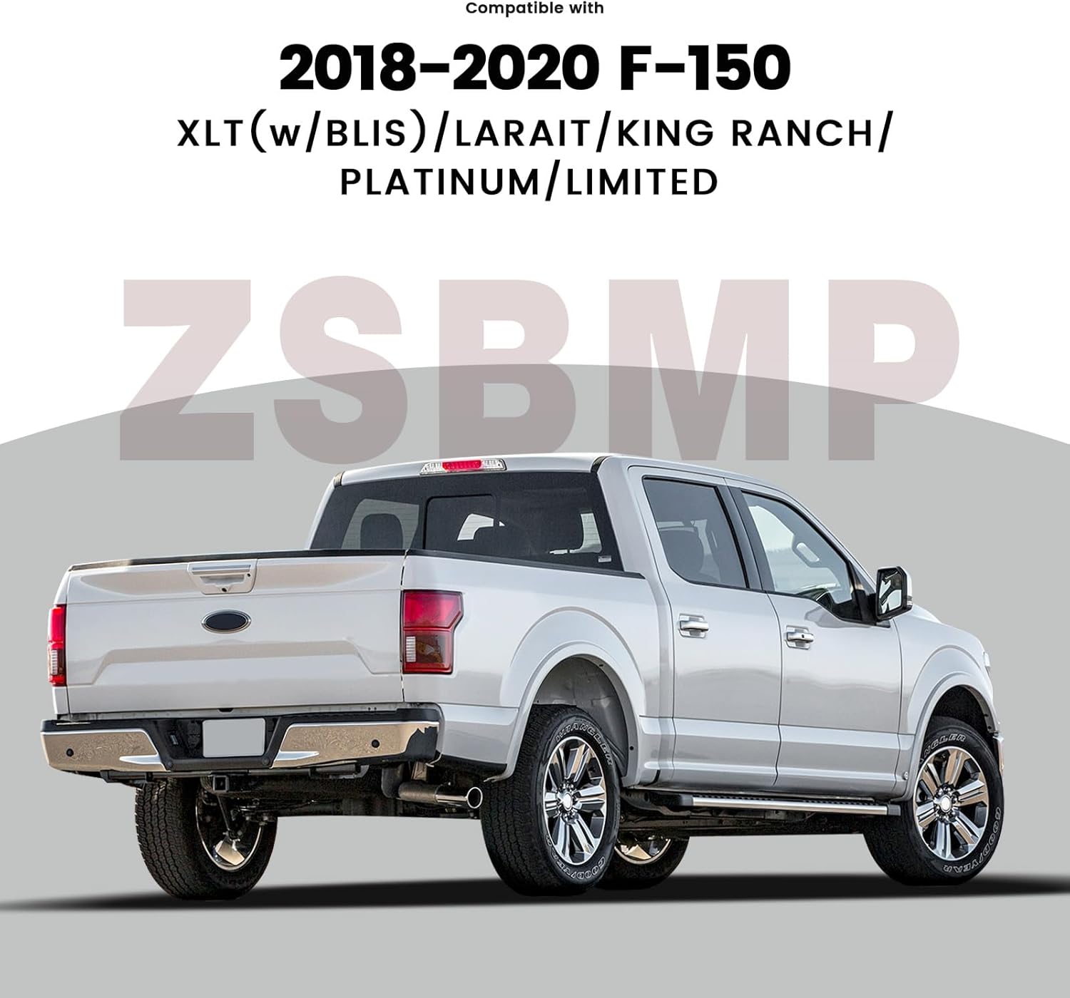 LED Lariat/Platinum Tail Lights Compatible With Ford F150 2018 2019 2020 w/Blind Spot F-150 Rear Lights Brake Lamp With New Led Light Bulbs And Plugs (Right Passenger Side)