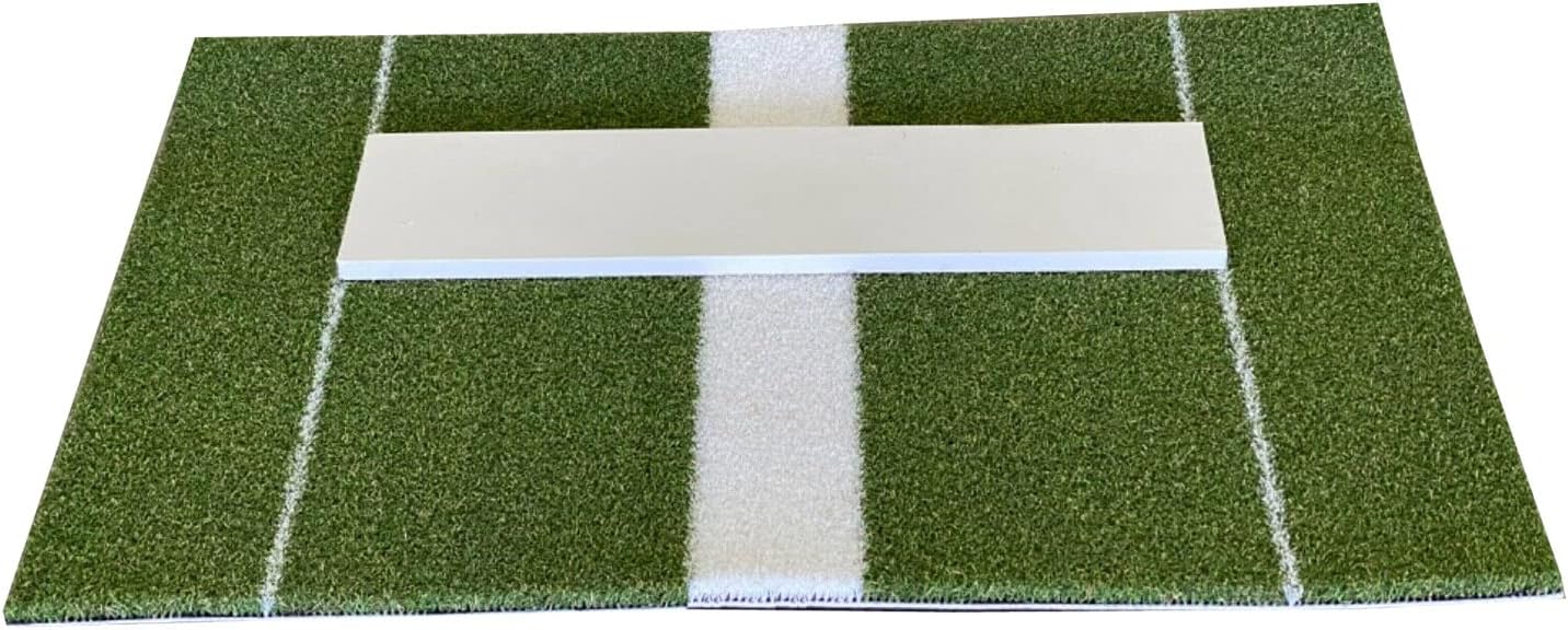 2' X 3' Green Softball Pitching Mat or Baseball Pitching Tools Training Aid Practice Drill Mat Use Indoor or Outdoor with 5mm Foam and Rubber Mound