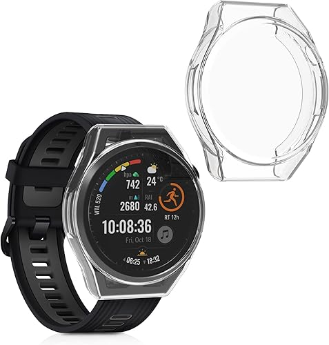 Miniatura 8 de kwmobile Funda compatible con Huawei Watch GT Runner Case - 2X TPU Silicone Fitness Tracker Cover - Transparente