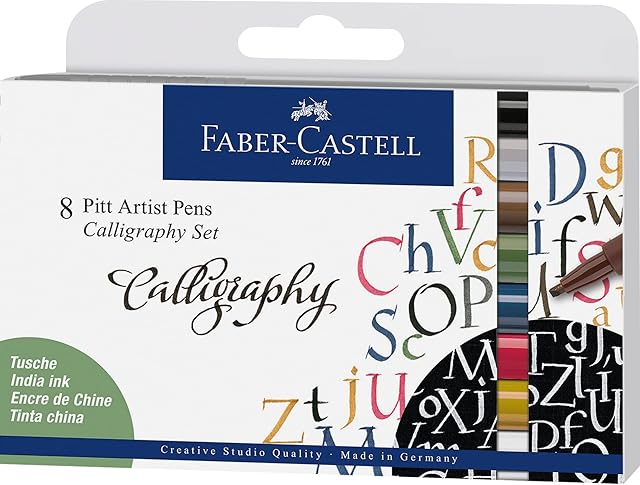 Faber-Castell Pitt Artist Pen Calligraphy Wallet of 8, 167508