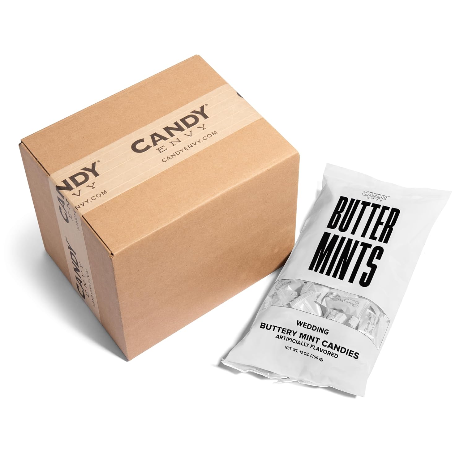 Candy Envy - Wedding Special Day Buttermints - 10 Bags Casepack with Approximately 100 Mint Per Bag - Party Candy Mint Favors