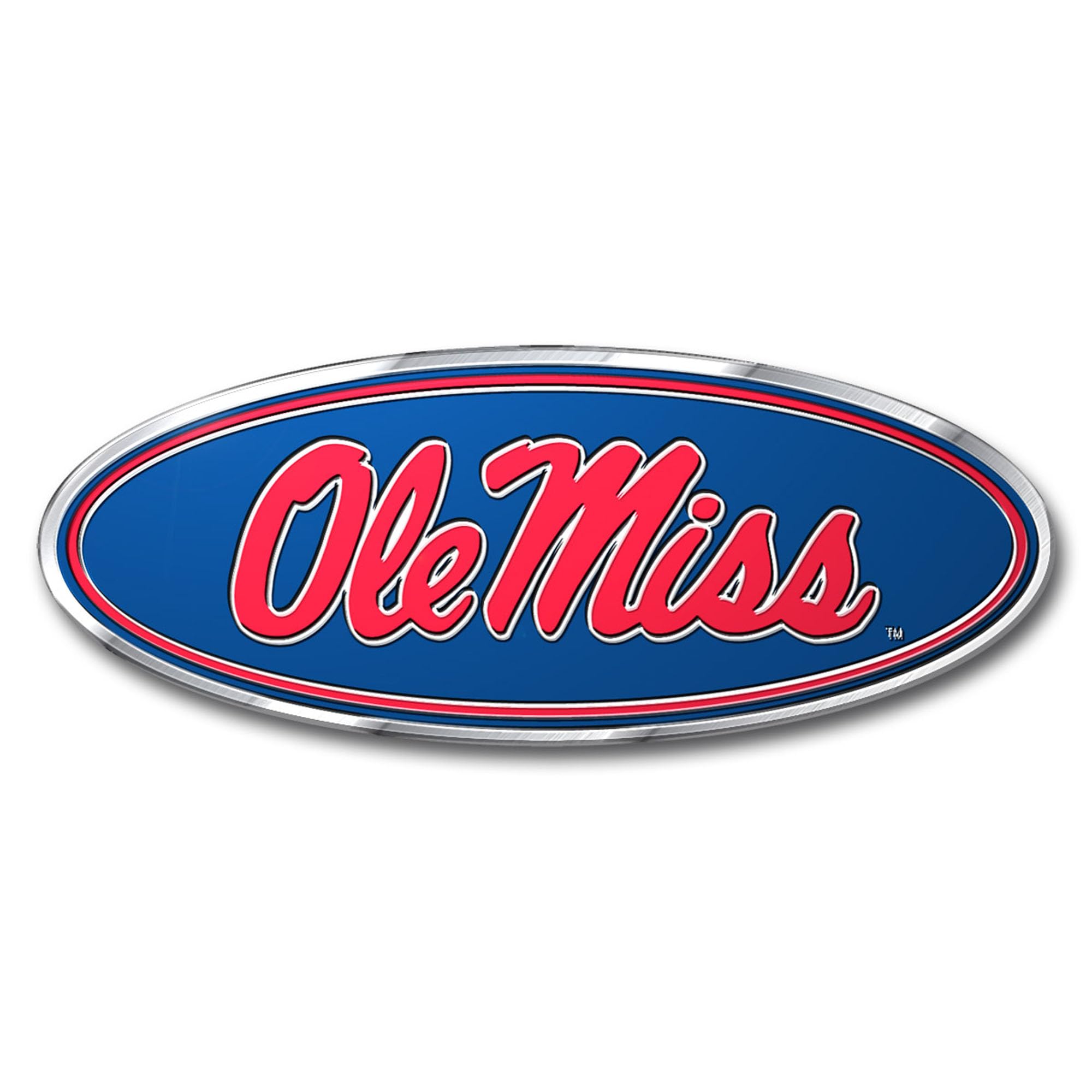 FANMATS 60542 Ole Miss Rebels Heavy Duty Aluminum Embossed Color Emblem, Auto Emblem Decal