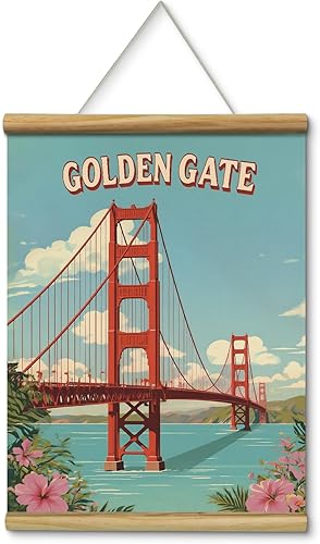 Miniatura 12 de Póster de pared vintage de Great Smoky Mountains National Park de 12 x 16 pulgadas con barras de madera, colgador de cuerda, arte de pared colgante