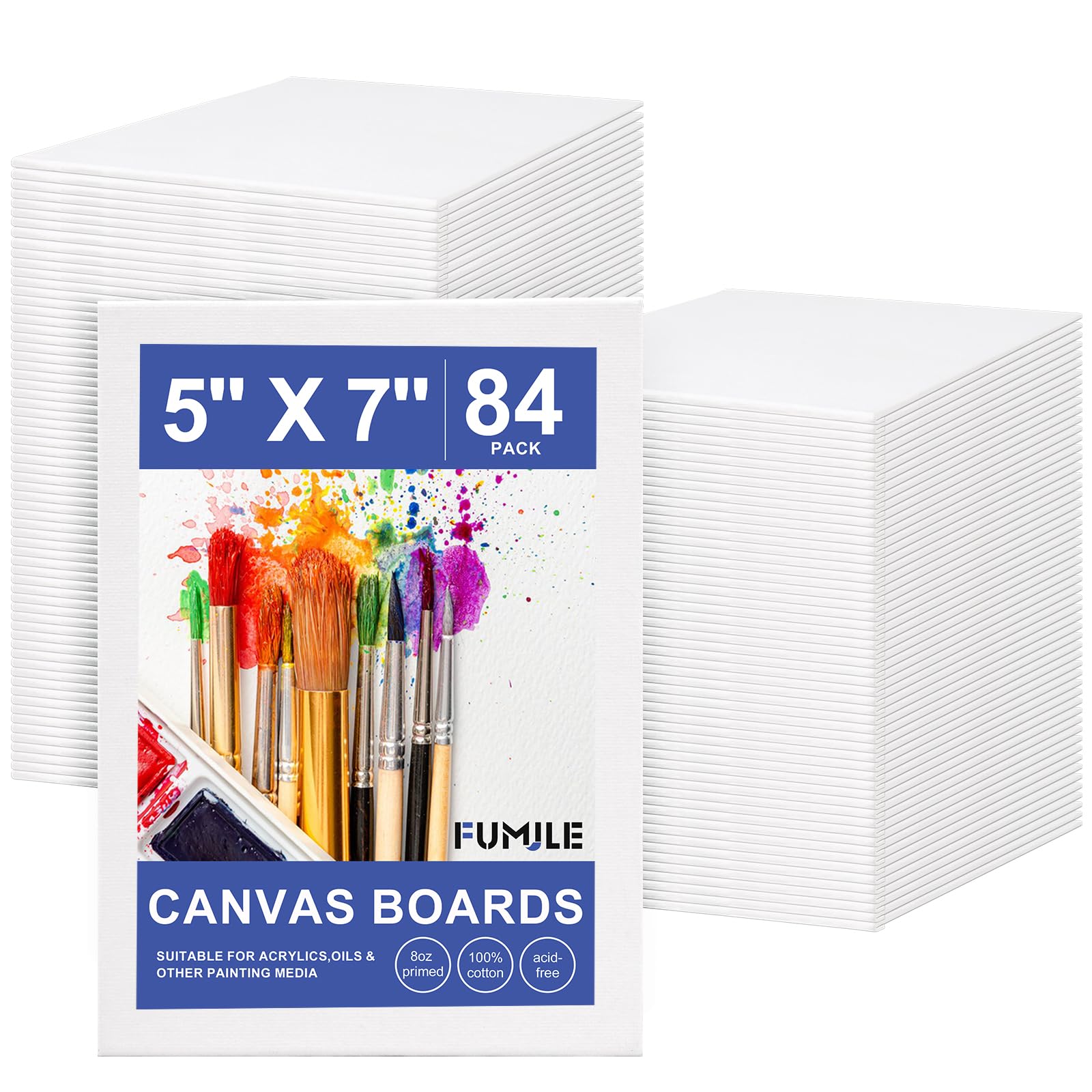 Lienzo de pintura para aula y talleres creativos con 84 tablas pequeñas FUMILE listas para usar