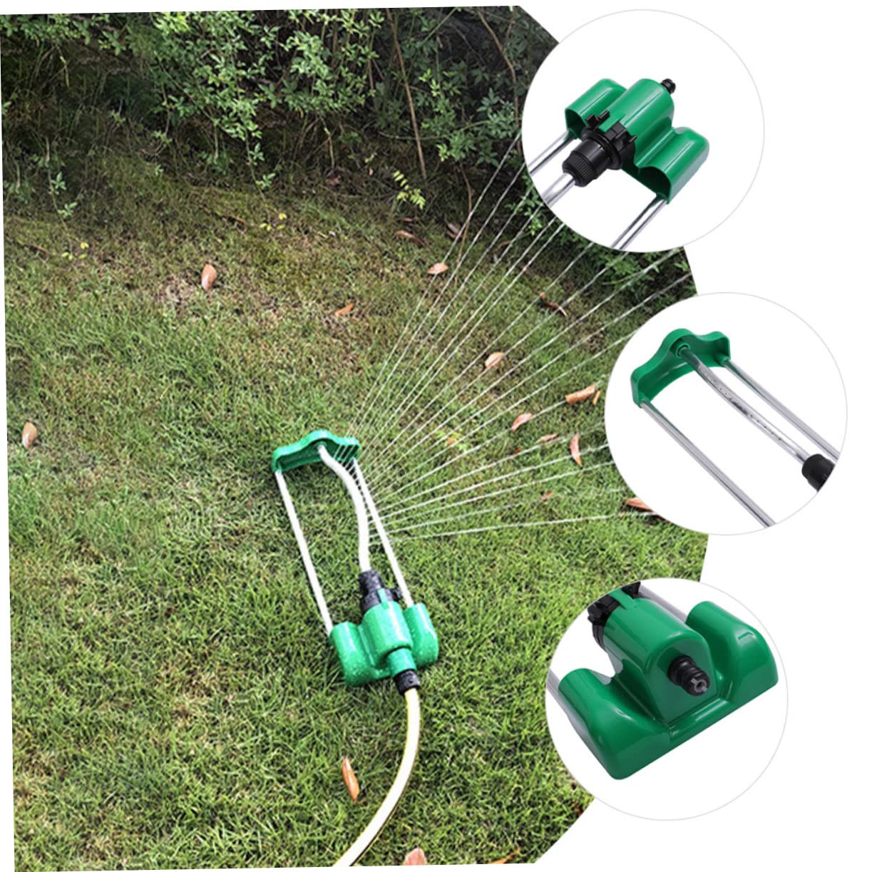 VANZACK Irrigatore Oscillante per Prato e Giardino, Lega di Alluminio e Plastica, 17 Fori, Nebulizzazione Uniforme per Irrigazione