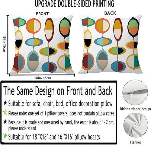 Miniatura 2 de Funda de cojín moderna de mediados de siglo, fundas de almohada abstractas modernas con temática decorativa para sofá, cama, sala de estar y