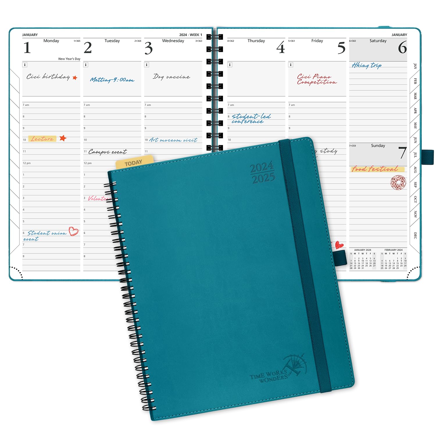 amazon-com-poprun-planner-2024-2025-8-5-x-10-5-academic-year-calendar-july-2024-june-2025-with-hourly-time-slots-weekly-daily-appointment-book-for-time-management-leather-cover-pacific-green-office-products