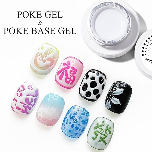 Miniatura 4 de Black Poke - Esmalte de uñas de gel con base profesional Poke Geles de pintura de encaje multifuncional para diseño de uñas con palo de uñas de