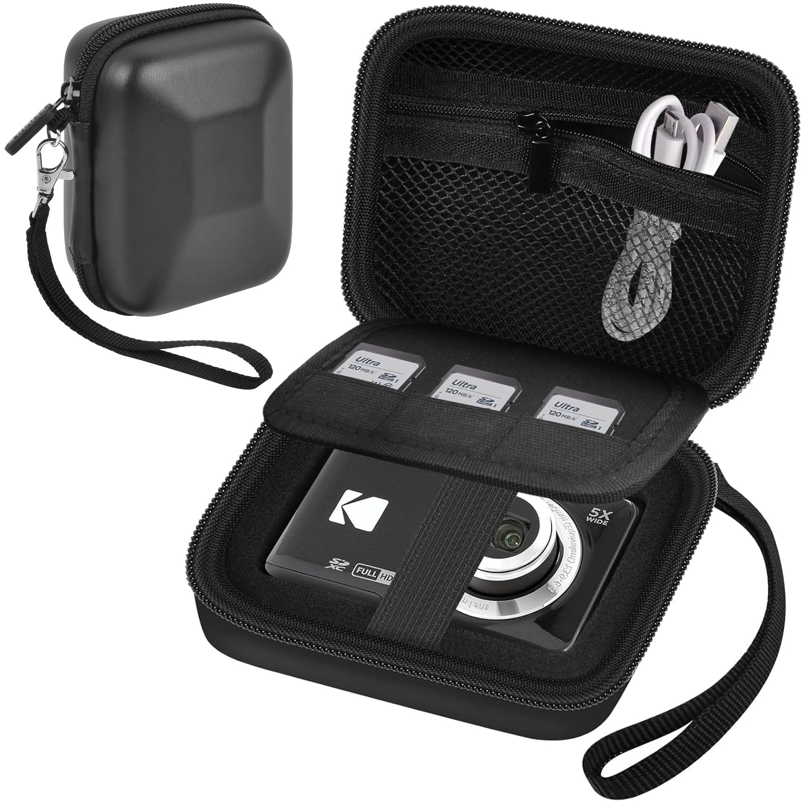 PAIYULE Camera Case for Kodak FZ55 / FZ45, Shockproof Hard Shell Weather-Resistant Travel Compact Camera Bag, Custom Fit Protective Pouch with Foam