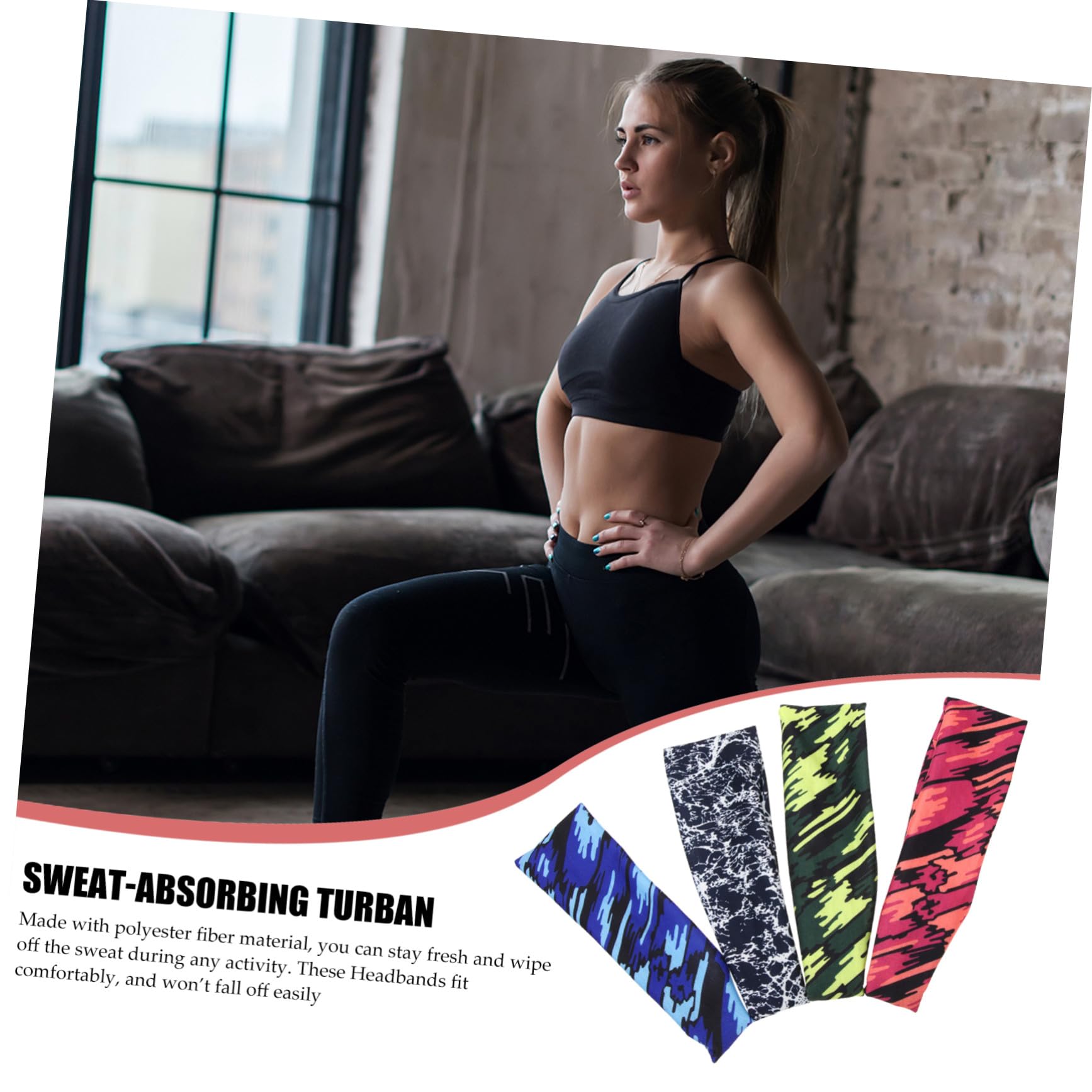 Toyvian Bandana Sportiva Per Il Sudore Bande Accessori Da Palestra Per Uomo Fascia Per Fascia Elastica Del Sudore Fascia Sportiva Da Donna Fibra Di Poliestere