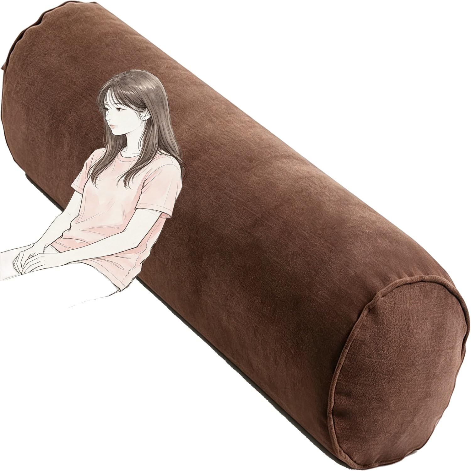 Almohada de viaje cilíndrica de poliéster 20x80cm lavable y ergonómica para el hogar