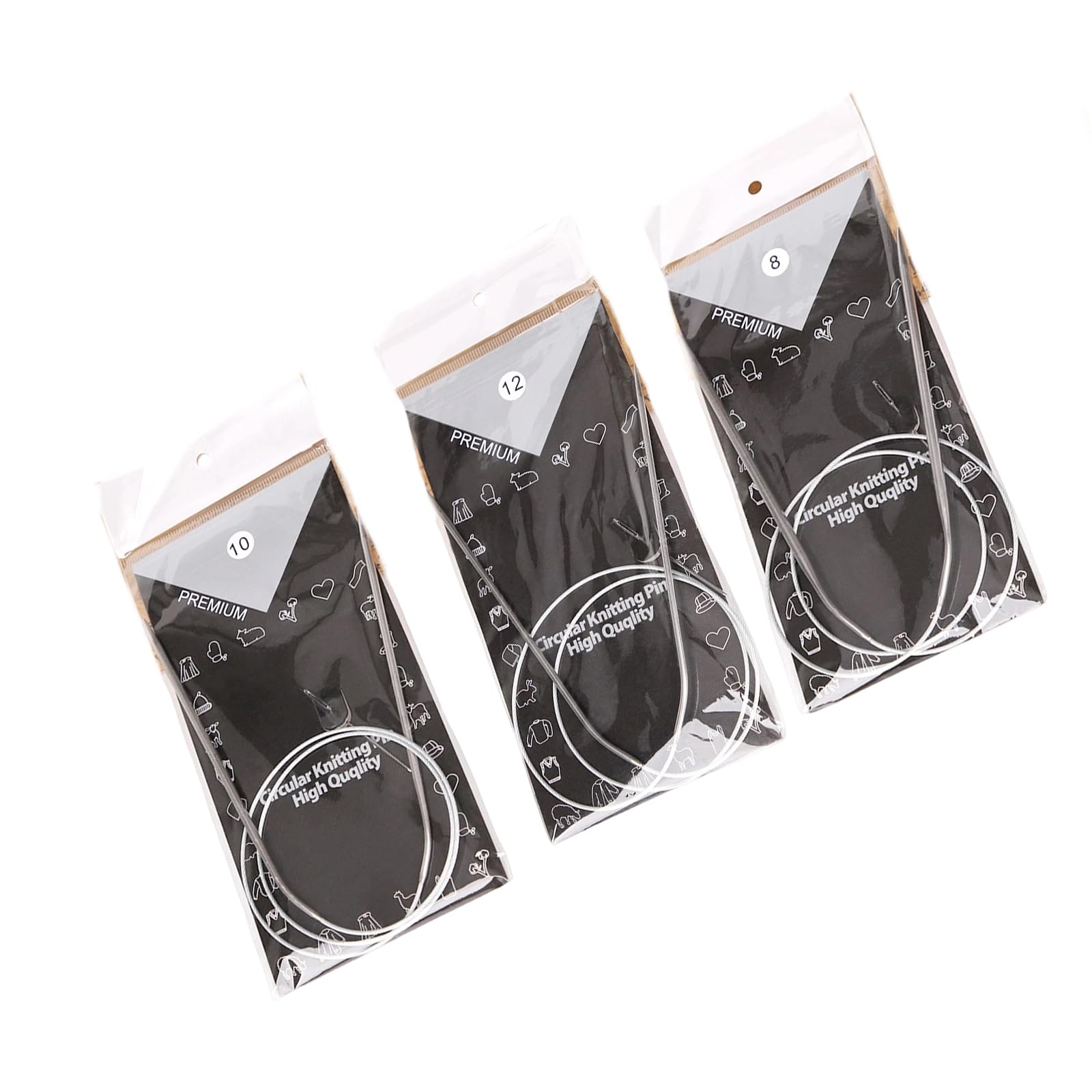 Stainless Steel Circular Knitting Needle Set with Markers for Easy Projects Knitting Probes