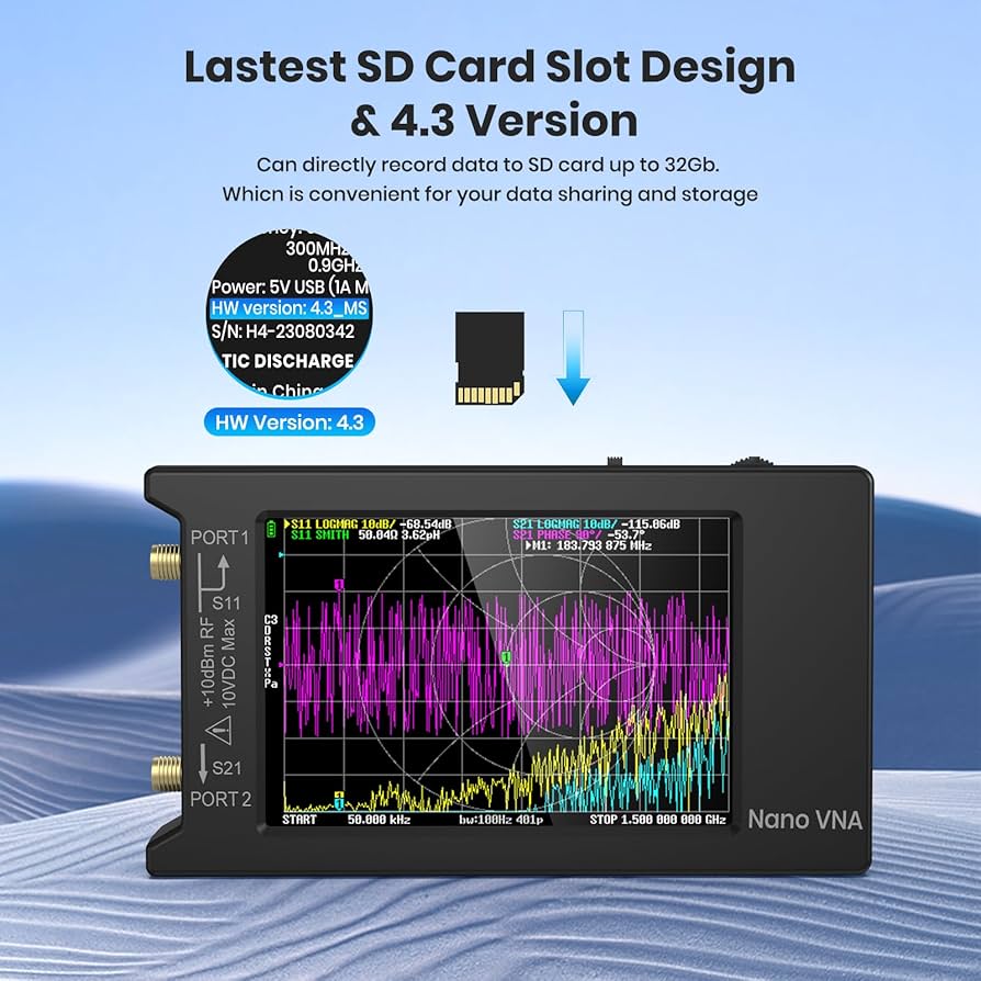 レコーダー hana NanoVNA-H4 Vector Network Analyzer with 32GB Card, V4.3