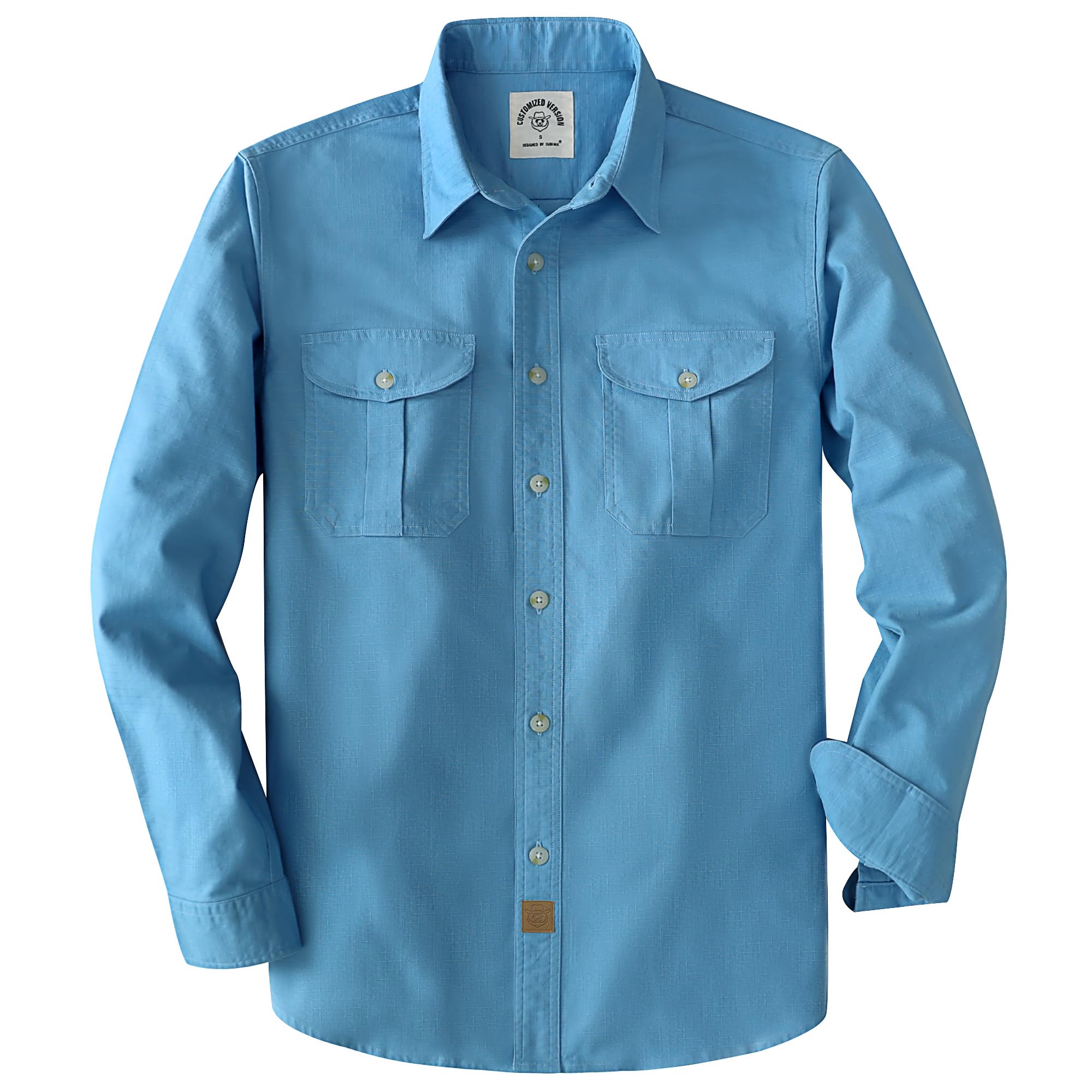 Dubinik® Canvas Long Sleeve Shirts for Men Button Up Work Shirt