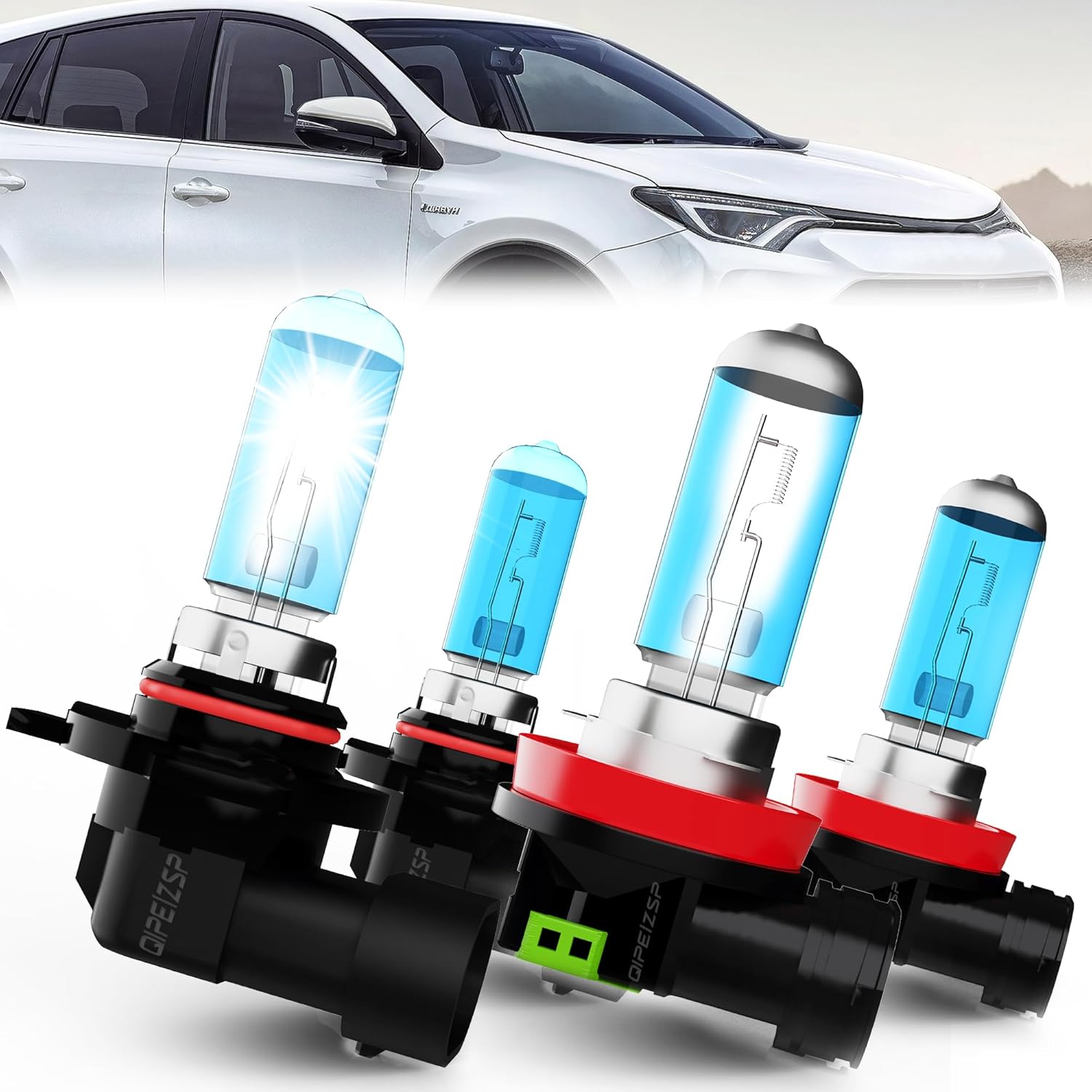 Headlight Bulbs Fit For 2016 2017 2018 Toyota Rav4 9012 High/Low Beam Lights + H11 Halogen Fog Lights, Pack of 4