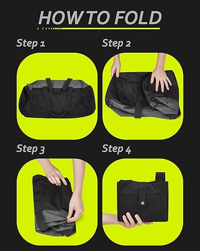 Miniatura 6 de BAGSMART - Bolsas de gimnasio para hombres, bolsa de lona deportiva plegable, bolsa de lona ligera para fin de semana con compartimento para
