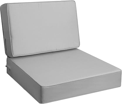 AAAAAcessories Outdoor Deep Seat Cushions, Foam Pillow, Fade-Resistant, Waterproof Patio Furniture Replacement Cushions, 24" x 24" x 5", Gray