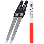 3 Swords Germany - Sapphire Metal Nail File Set 2 Pieces with 1 Piece 3-Way Nail Buffer - Nail Care Made in SOLINGEN/Germany