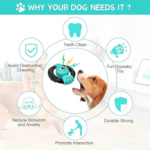 Miniatura 5 de Juguetes para perros para masticadores agresivos, juguetes chirriantes para perros grandes, medianos y pequeños, juguete indestructible de nailon