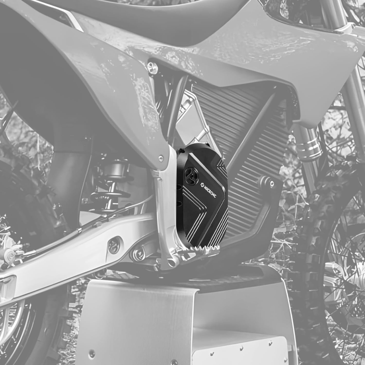 NICECNC Black Right Motor Cover Guard Compatible with Stark VARG MX/EX 2024-2025, CNC Precision Machining,Rugged T6061 Aluminum, Anodized&Thicker for Ultimate Protection,Off-Road Seekers Enthusiasts