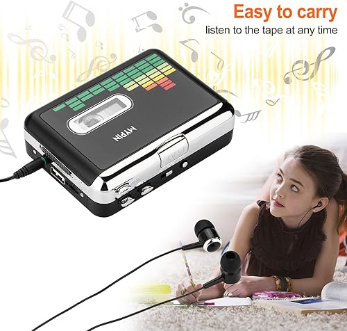 Miniatura 7 de Convertidor de casete USB a MP3 casete portátil Walkman reproductor de música convertidor de cinta a MP3 con auriculares control de volumen no
