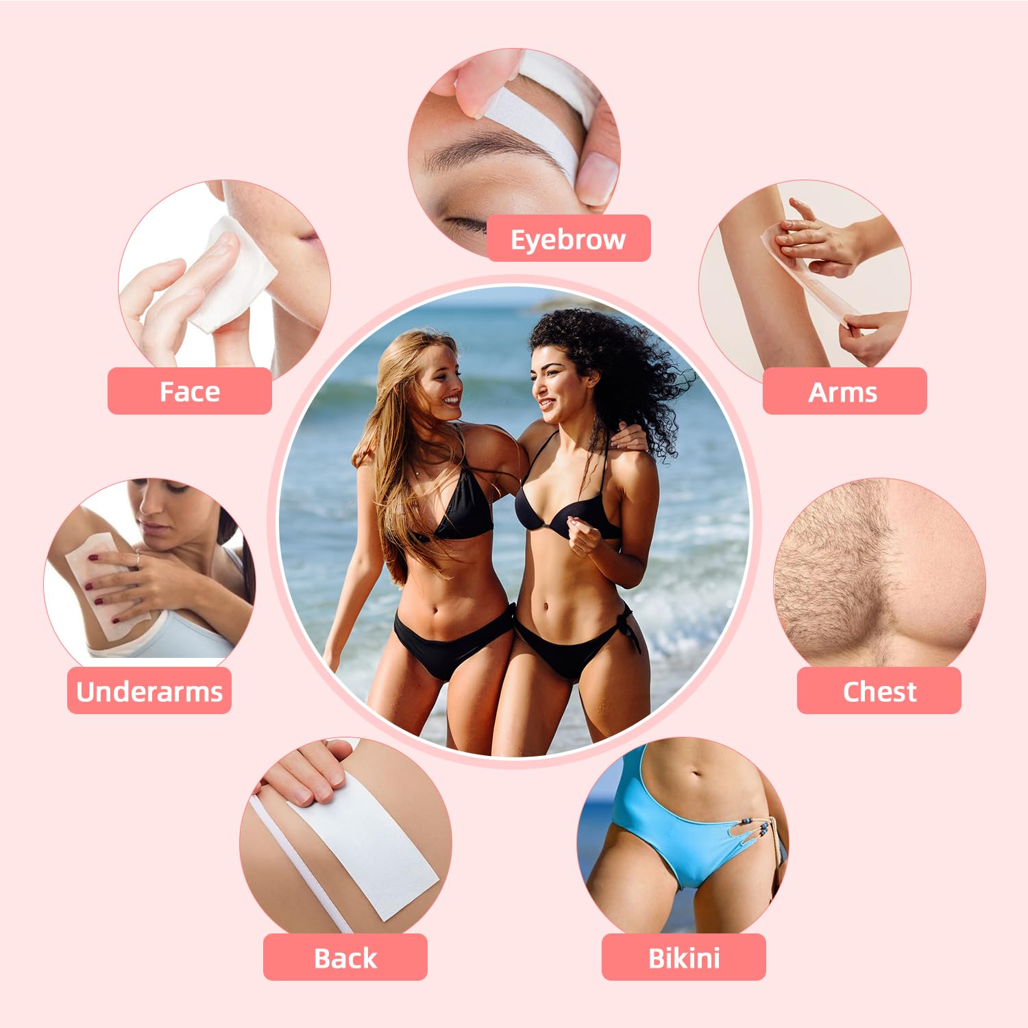 Paski do depilacji 600 sztuk pasków do woskowania z włókniny do gorącego wosku i masy cukrowej, do nóg, ramion, pach i okolic bikini