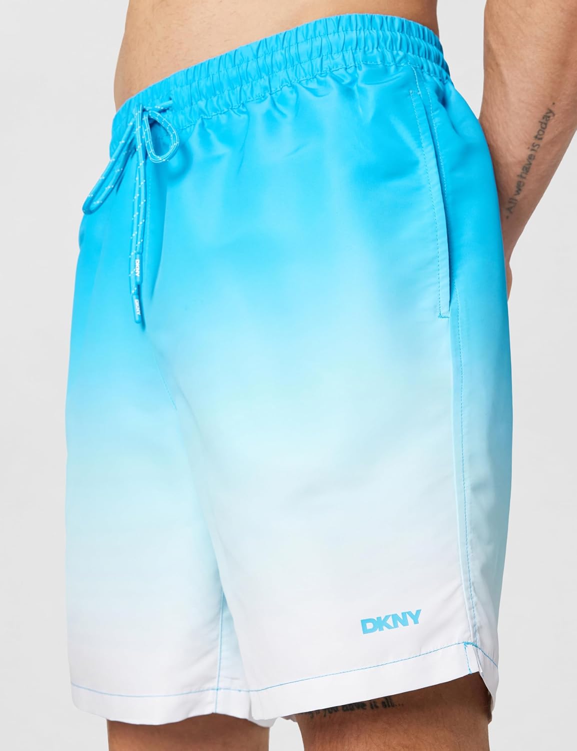 DKNY Men's Lightweight Quick Dry Volley UPF 40+ Protection Swim Trunk