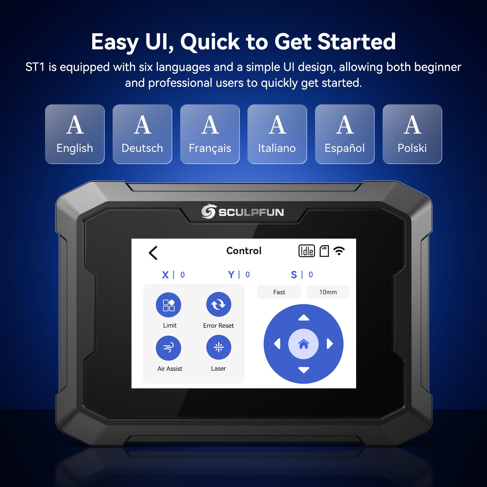 SCULPFUN TS1 La-ser Engraver Touch Screen, Offline Working Available Control Terminal, Real-time Slicing Function - Image 4