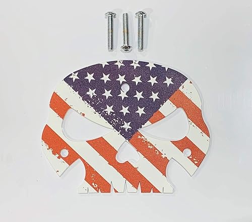 Miniatura 2 de Placa de montaje para respaldo de calavera con bandera estadounidense para Harley Davidson Touring Bikes Road King Street Glide Road Glide. Placa de