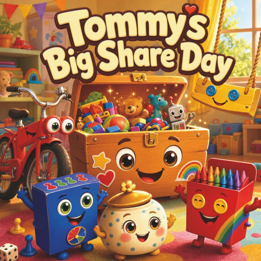 Tommy's Big Share Day: A Fun Illustrated Bedtime Story About Sharing, Taking Turns, and Playing Fair for Kids Ages 3-6 (The Household Heroes)