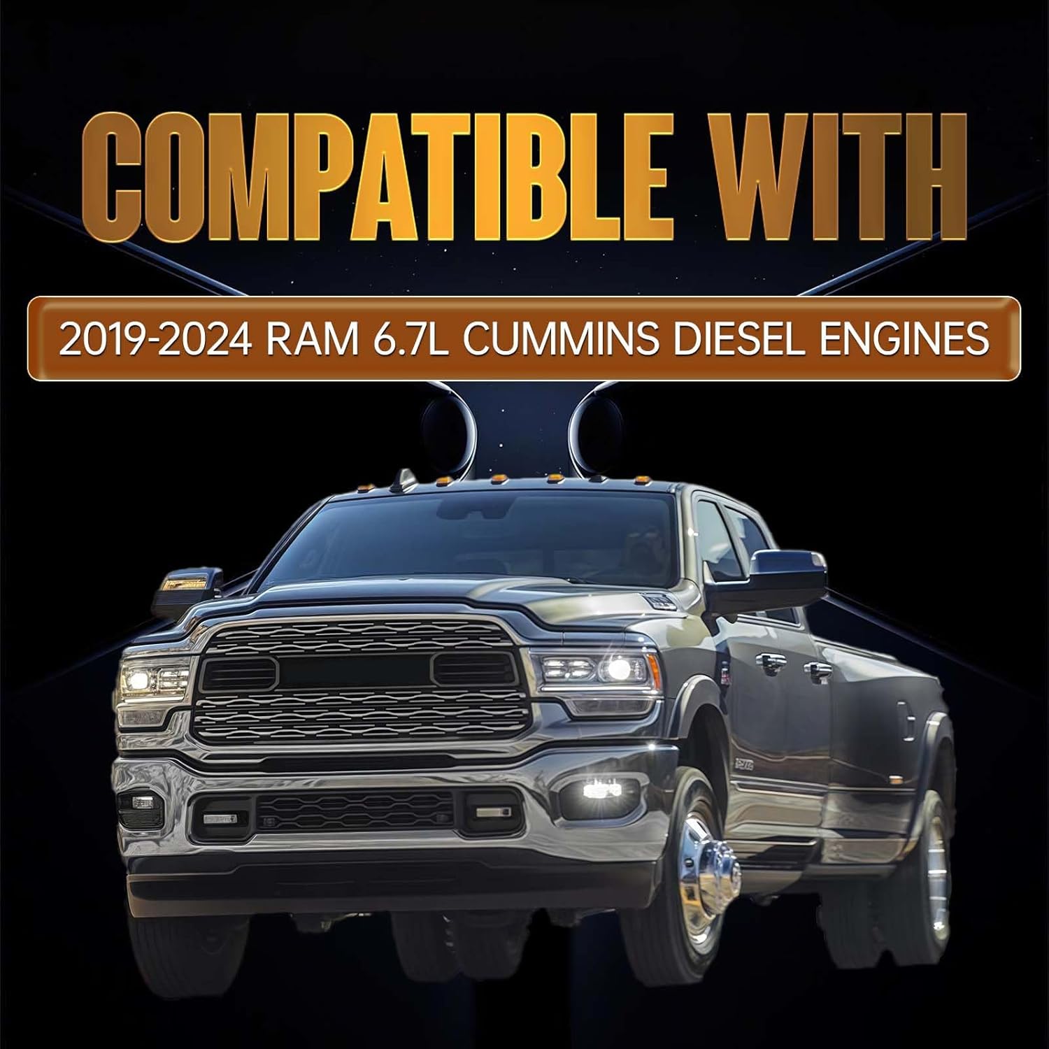 Fuel Oil Filter Water Separator Set Fit for 6.7L Cummins Diesel Compatible with 2019-2024 Ram 2500 3500 4500 5500 Turbo, Replace 68157291AA 68436631AA 5083285AA Fuel Filter+Oil Filter