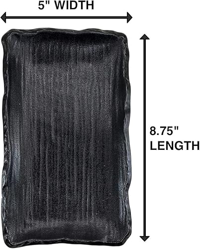 Miniatura 2 de Happy Sale, Juego de vajilla de 6 piezas de platos de sushi de estilo japonés (negro)