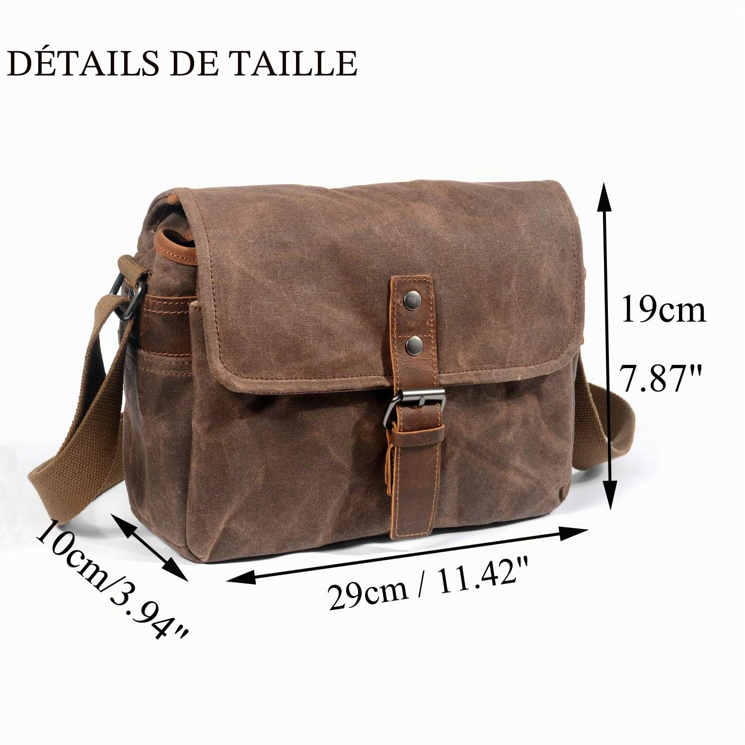 ONEGenug Sac D'appareil-Photo SLR Imperméable en Toile de Cire - Étui Vintage avec Tampon D'intercalaire