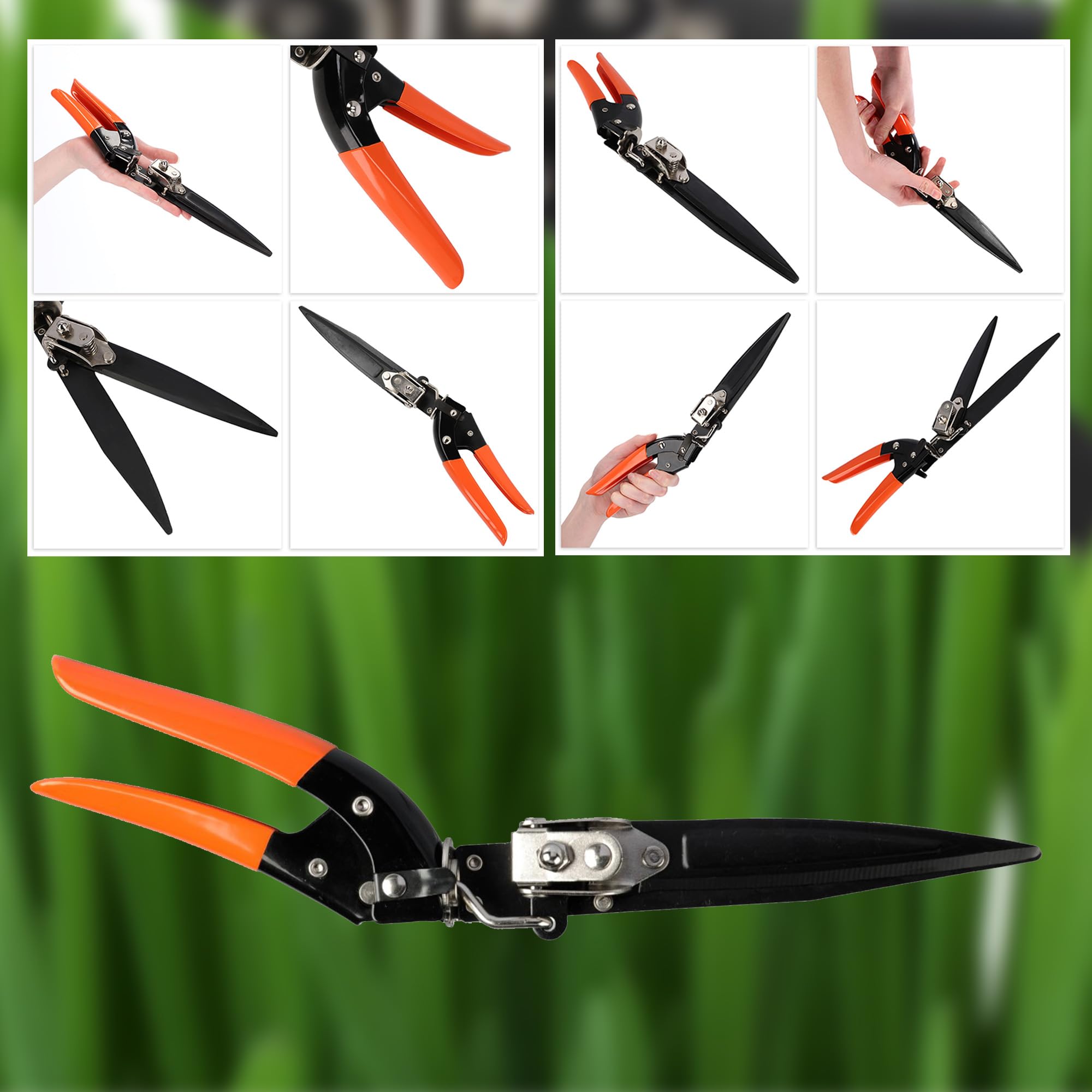 KADAX Grasschere, Rasenschere, Stahl-Klingen, Kunststoff-Griff, Länge: 33 cm, antihaftbeschichtet, drehbare Handgrasschere, hochwertige Schere, handliche Rasenkantenschere