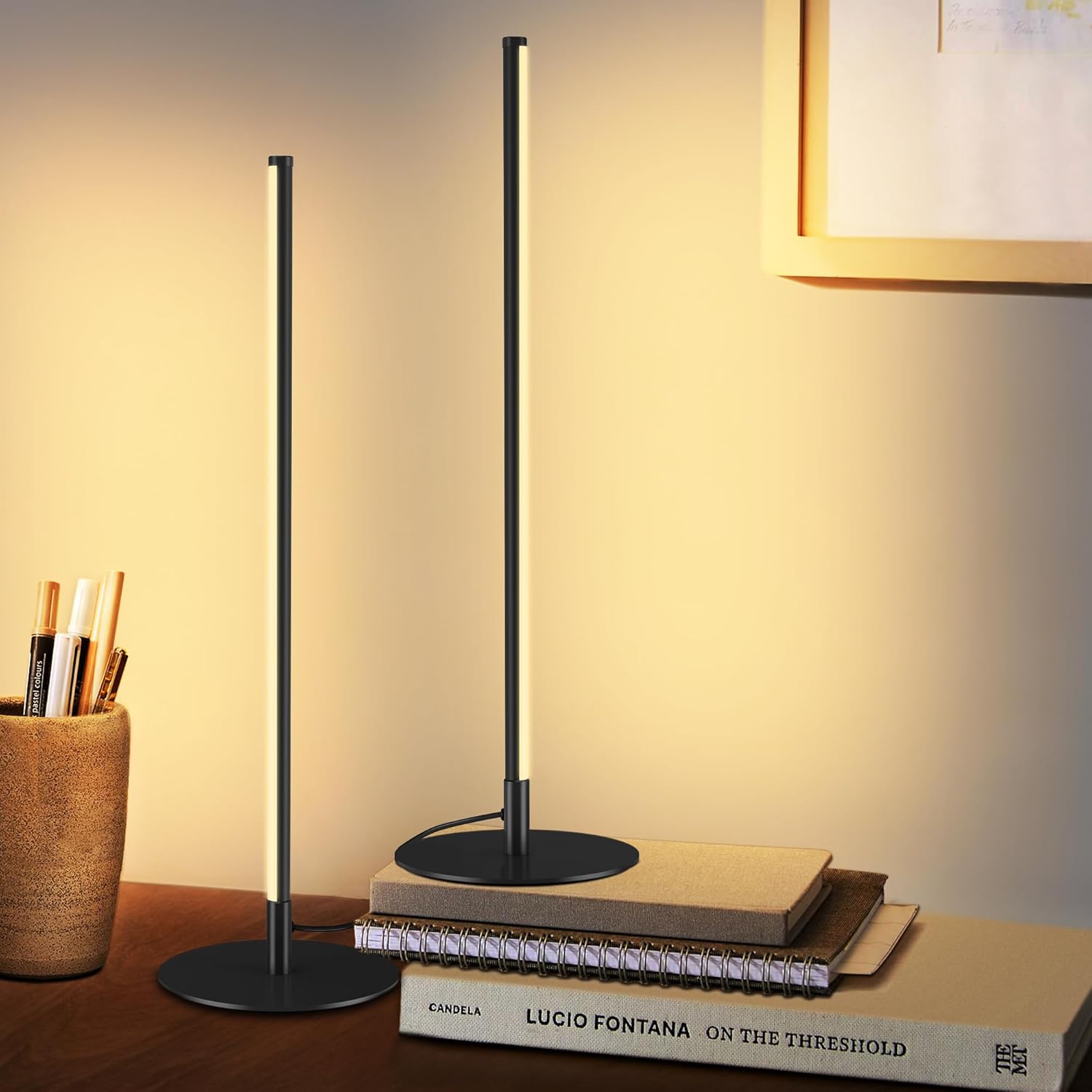 SUNVIE 12W LED Table Lamp for Bedroom Set of 2 Dimmable Modern Bedside ...