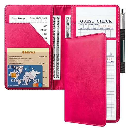 Miniatura 30 de ACdream - Libretas de servicio para camarera, libreta de anotación de comensales, lindo organizador de piel y cartera, para presentar la cuenta