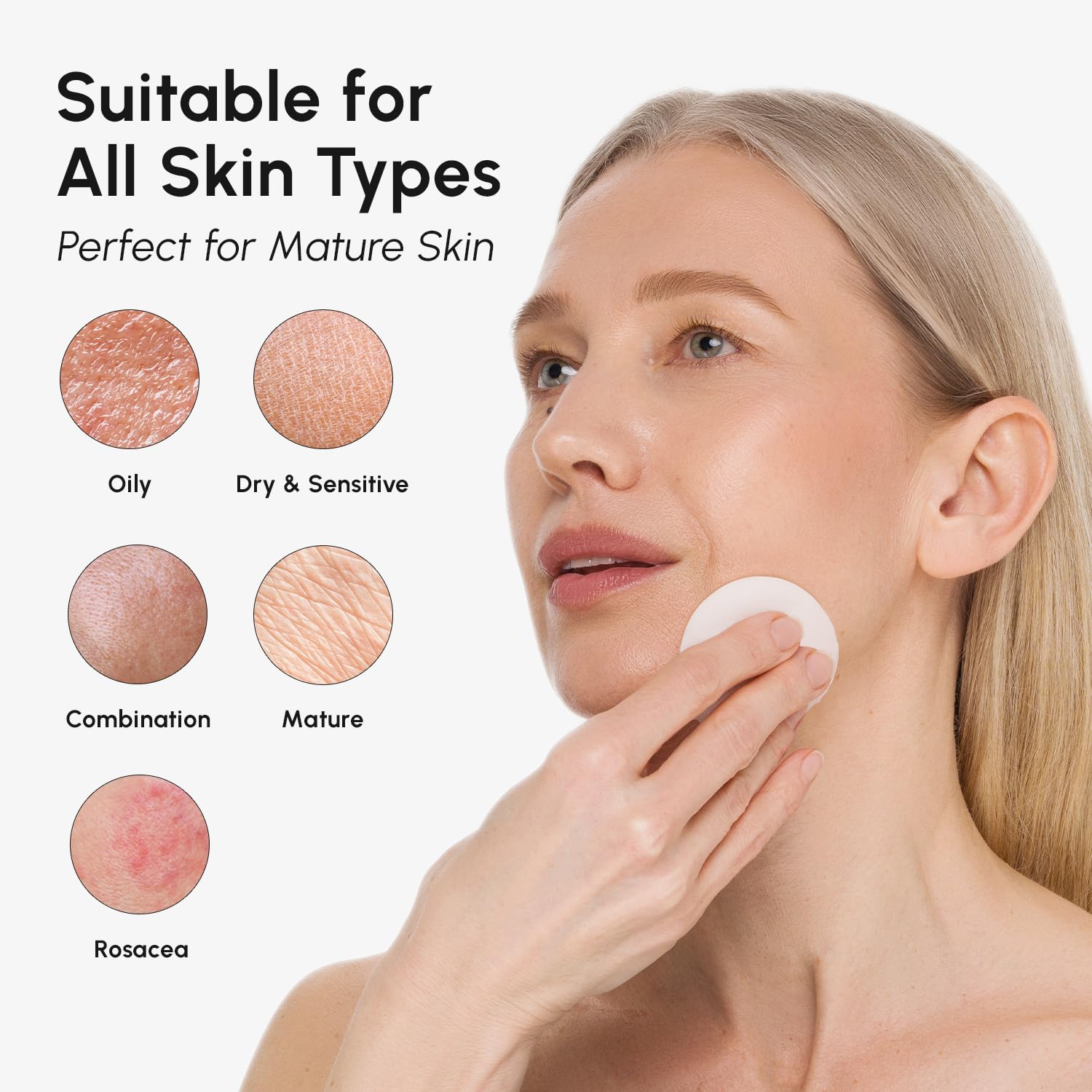 Pulidor facial – Almohadillas de ácido glicólico para la cara con aceite de árbol de té – Exfoliante y limpiador con ácido salicílico y vitaminas E, B3, B5 – Almohadillas faciales con efecto de