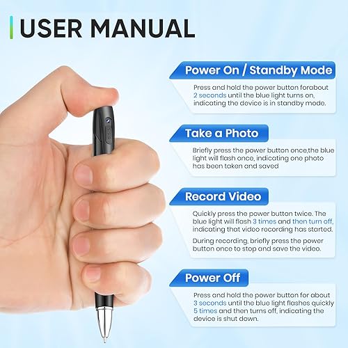 Miniatura 4 de Cámara espía HD de 1080P, mini cámara corporal de 64 GB, cámaras ocultas, mini cámara, cámara de bolsillo pequeña recargable, adecuada para comidas,