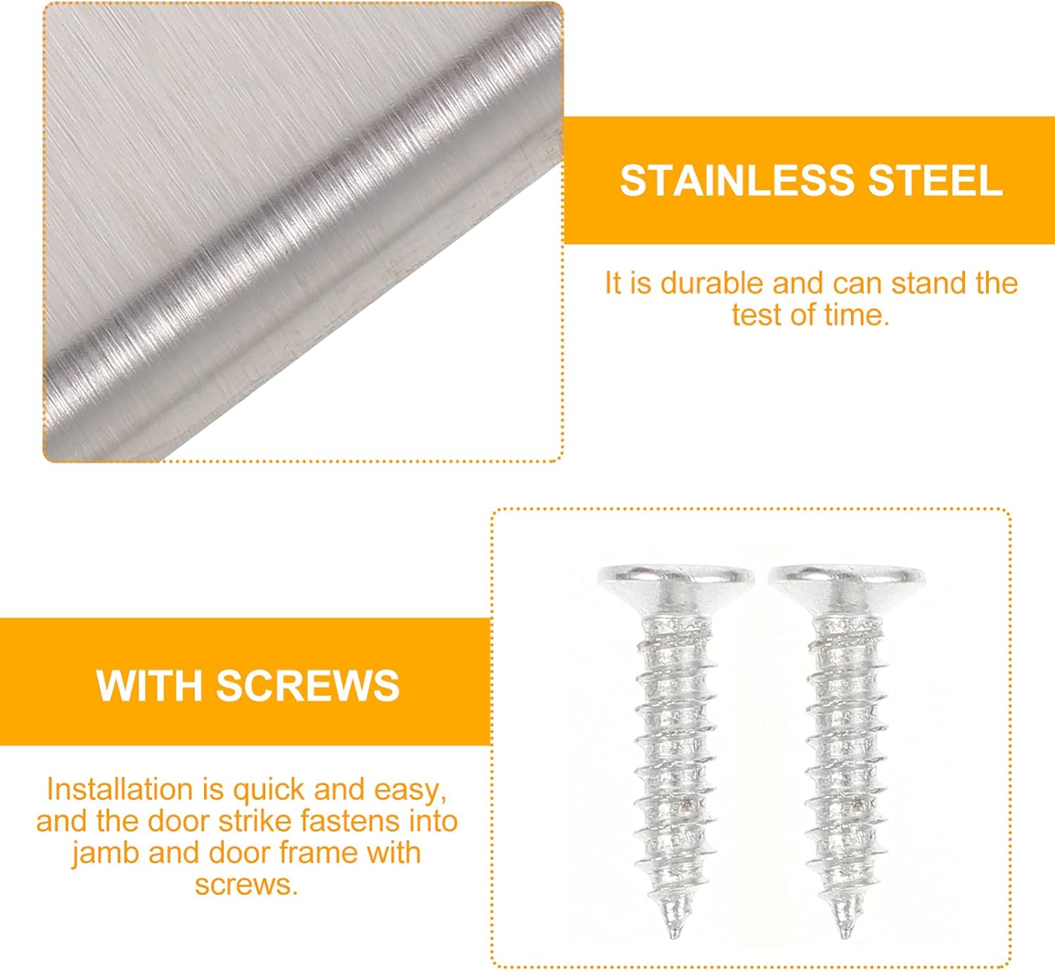 DOITOOL Door Lock Strike Plate Reinforcement Combo Plate 3.93X1.77 Inch with Screws for Interior Doors Deadbolt Security Device Durable Hardware