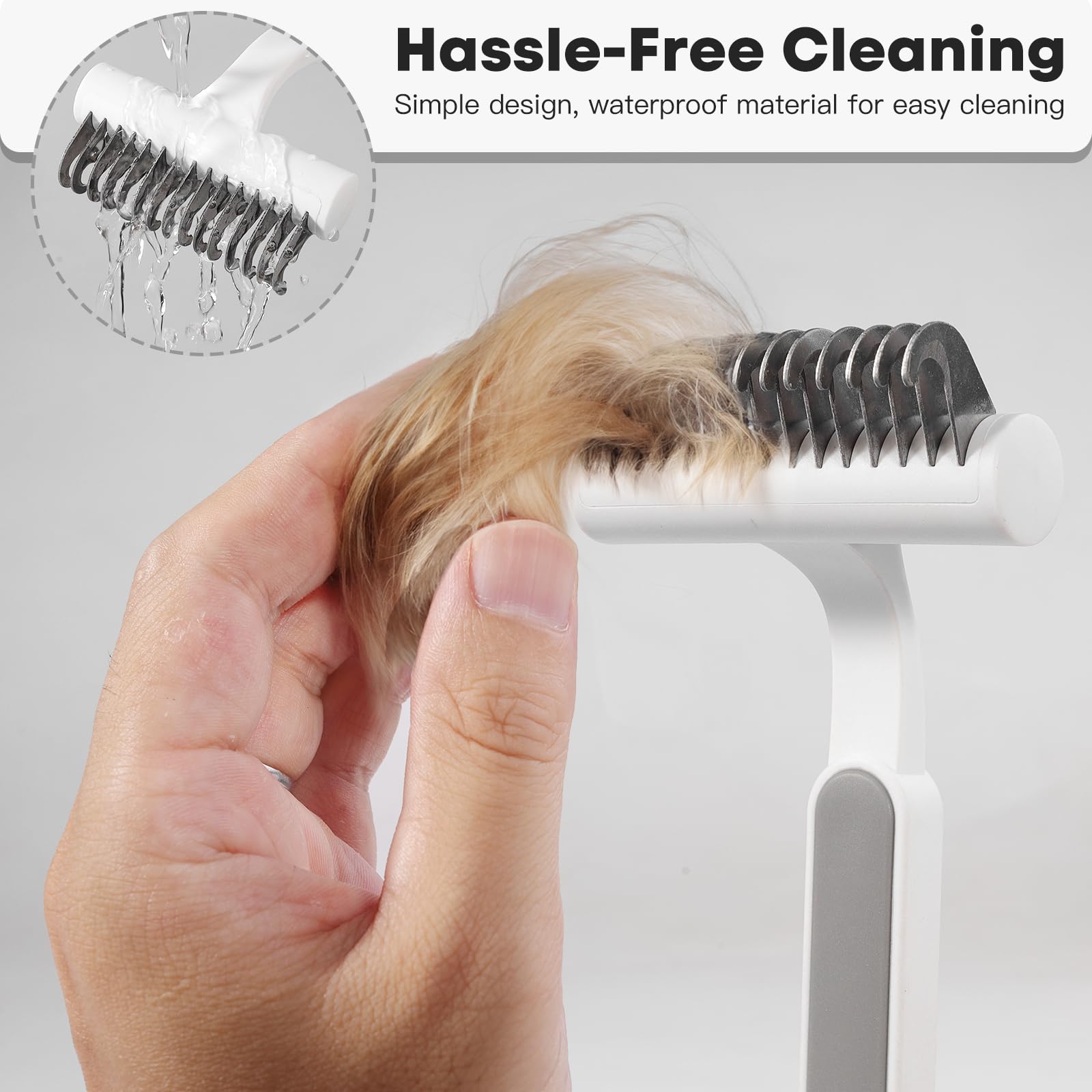 Cepillo de gato para gatos de pelo largo, cepillos para gatos de interior, aseo y desprendimiento, cepillo para desenredar gatos, peine para quitar el pelo suelto y el pelo mate, rastrillo de aseo de