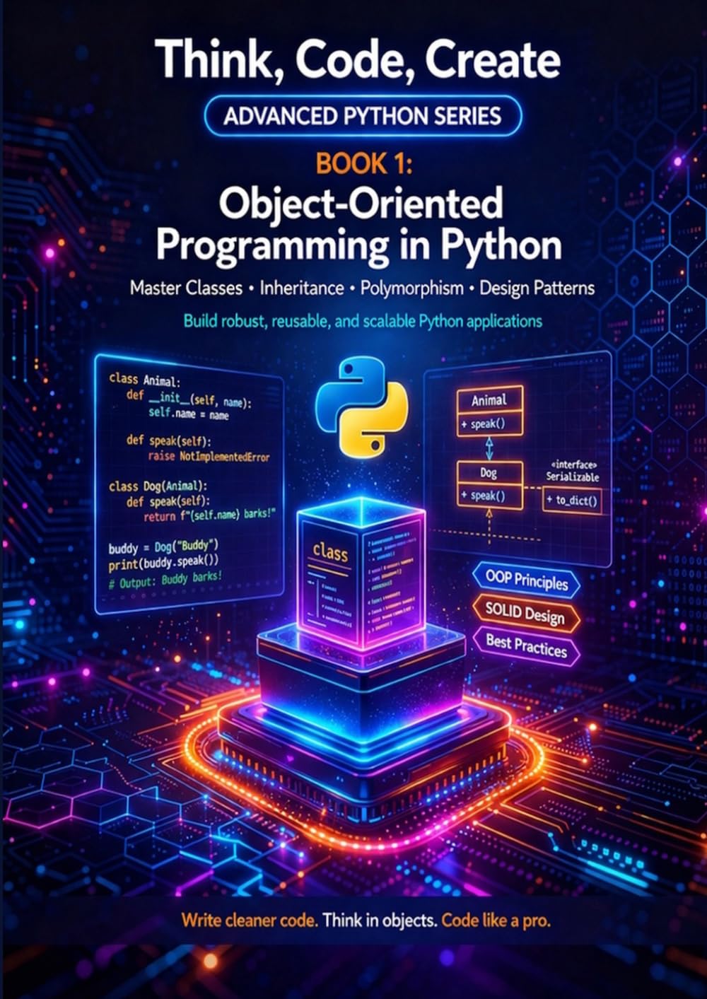 Object-Oriented Programming in Python: Design and build programs using classes, objects, and the four pillars of OOP (Think, Code, Create - Advanced Python Programming)