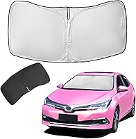 Vista 82 de Parasol de 4 capas para parabrisas, ajuste personalizado, tela 240T, parasol retráctil que bloquea los rayos ultravioletas, accesorios para automóvil