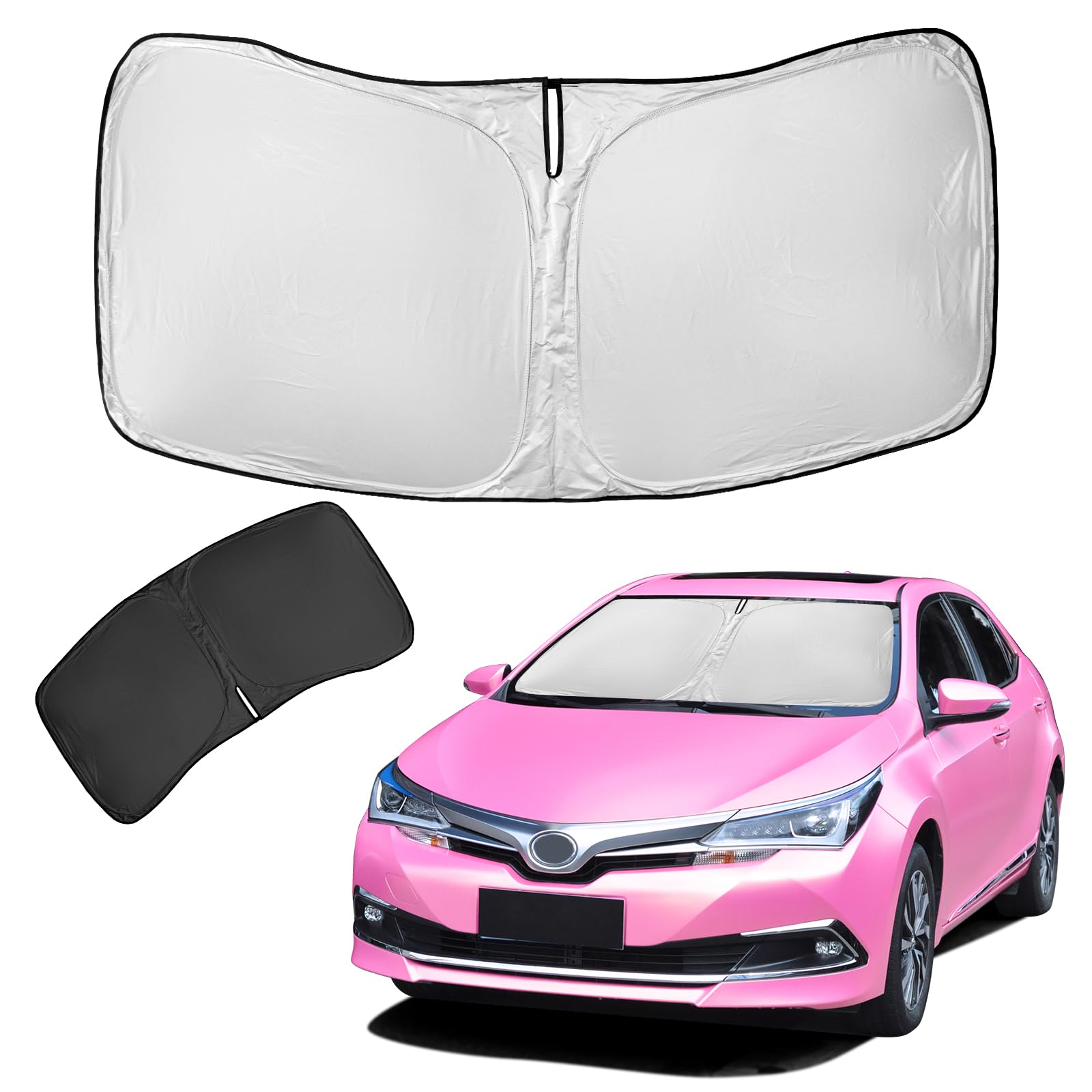 For Toyota Corolla Sun Shade Sunshade Windshield Cover 4-Layers Front Window Shade For Corolla 2014-2019 Custom Fit Sun Visor Shades - 240T Retractabl 618202364167