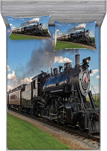 Miniatura 103 de Ambesonne Juego de sábanas bajeras y fundas de almohada, deliciosos tacos con verduras, cocina folclórica, ingredientes de recetas de comida Beige