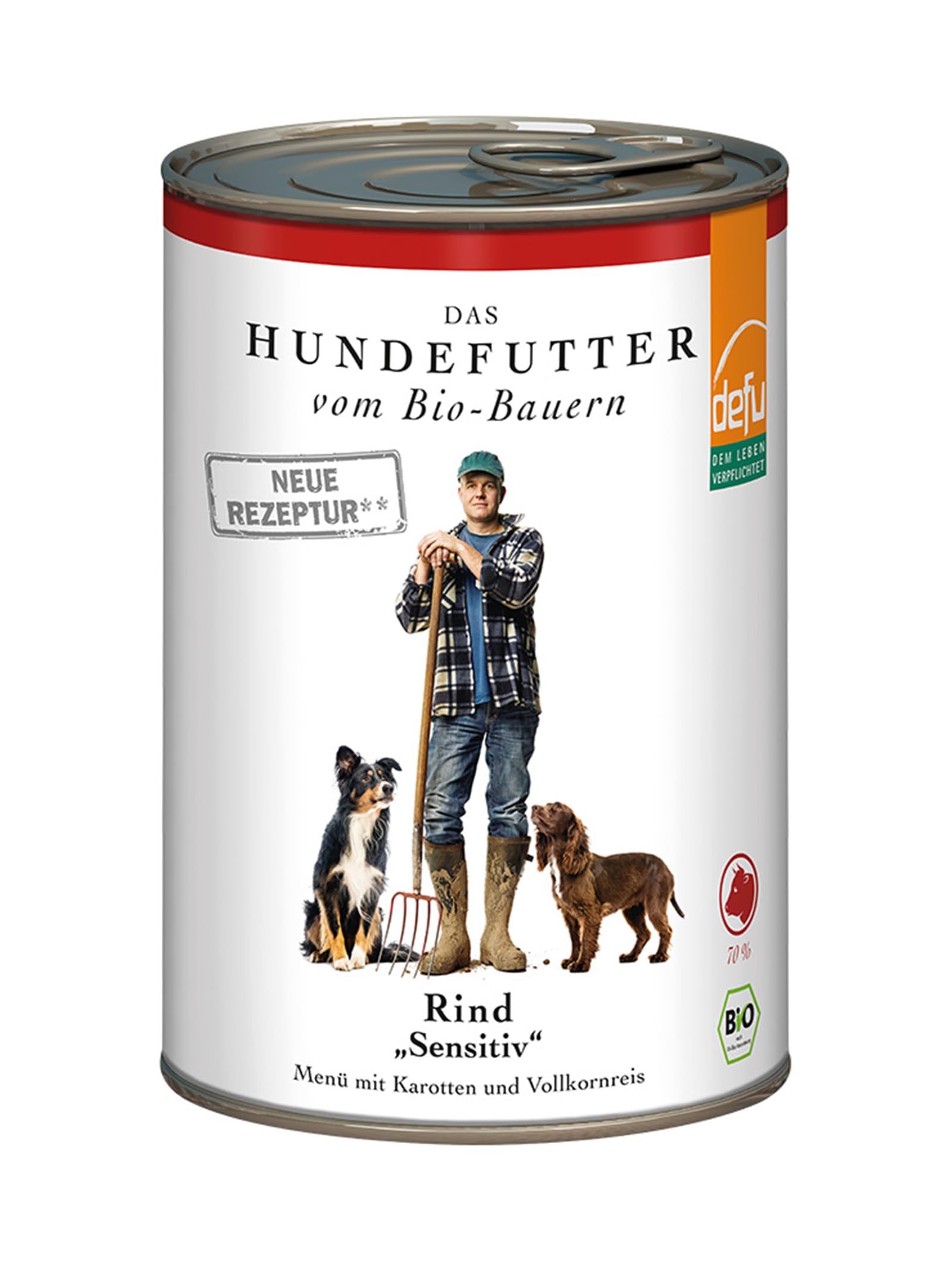 defu Hundefutter | 12 x 410 g | Bio Rind Sensitiv | Premium Bio Nassfutter Menü | Alleinfuttermittel für Hunde