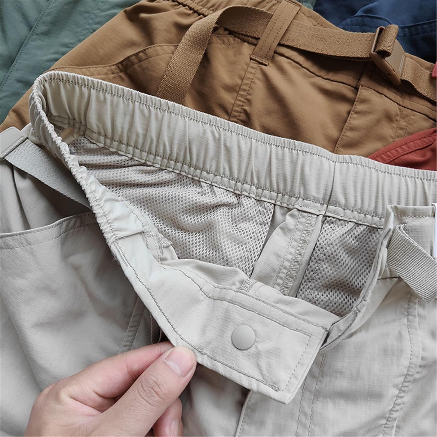 Mens Cargo Hiking Shorts Quick Dry Lightweight Breathable Tactical Shorts with Belt