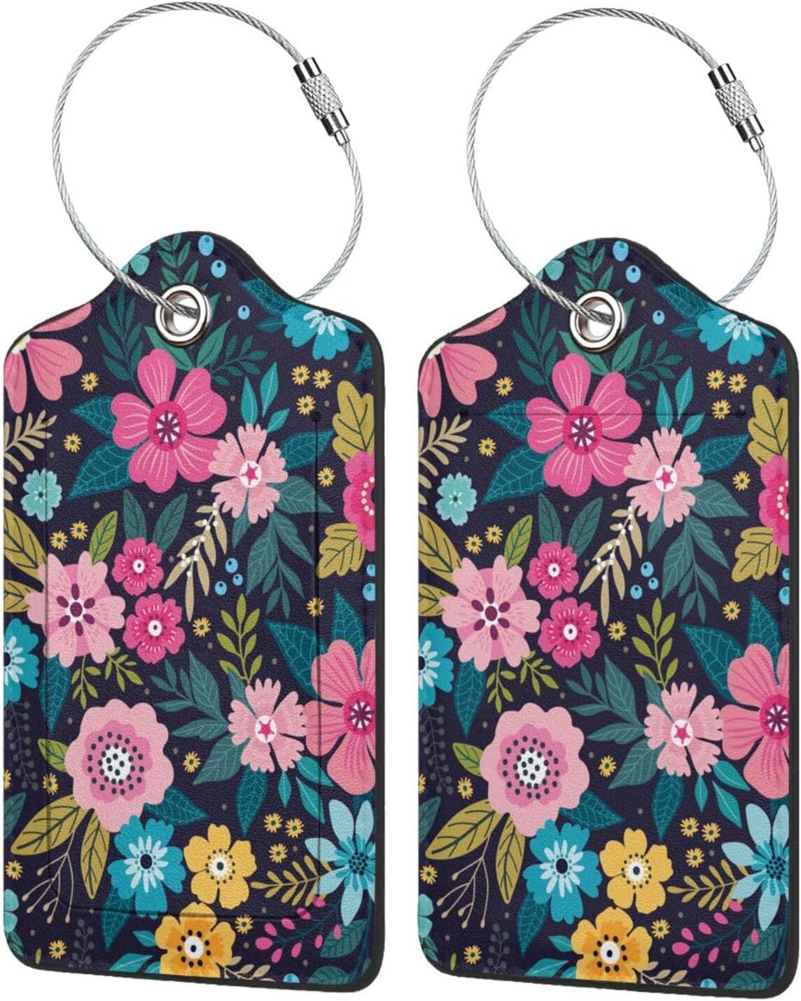 Floral 2 Pack Luggage Tag for Suitcase Label Cute Unique Leather Suitcase Tags Identifiers with PU Privacy Name Address Labels & Durable Steel Loop for Women Men Travel Floral 2 Pack Luggage Tag for Suitcase Label Cute Unique Leather Suitcase Tags Identifiers with PU Privacy Name Address Labels & Durable Steel Loop for Women Men Travel