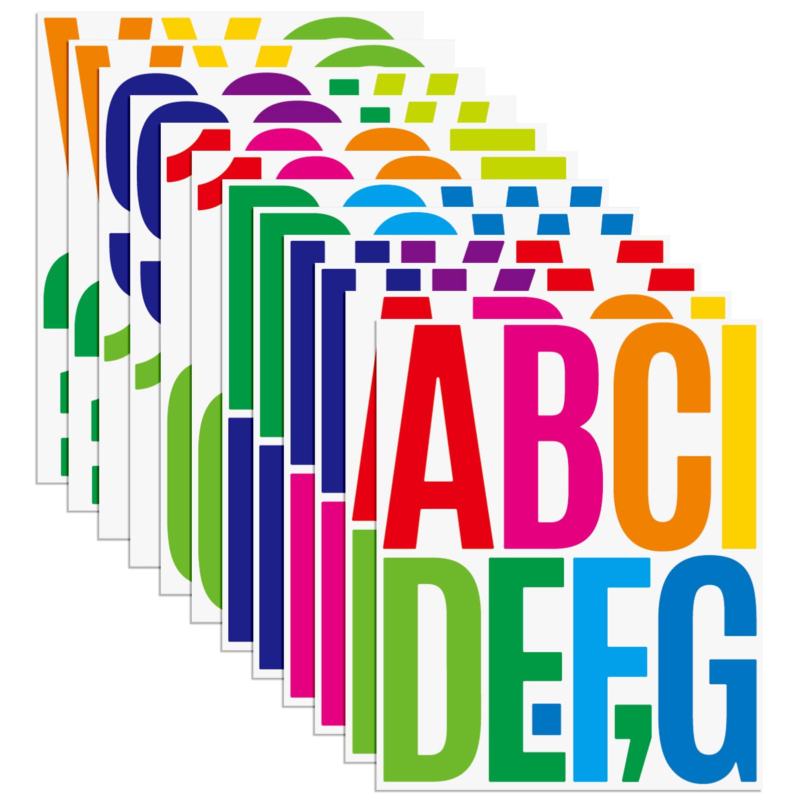 BekecidiBekecidi 5 Inch Vinyl Letters Stickers Large, 12 Sheets Self Adhesive Letters Stick on Letters Number Stickers, Waterproof Colorful Alphabet Stickers for Sign Poster Window Mailboxes Car Truck