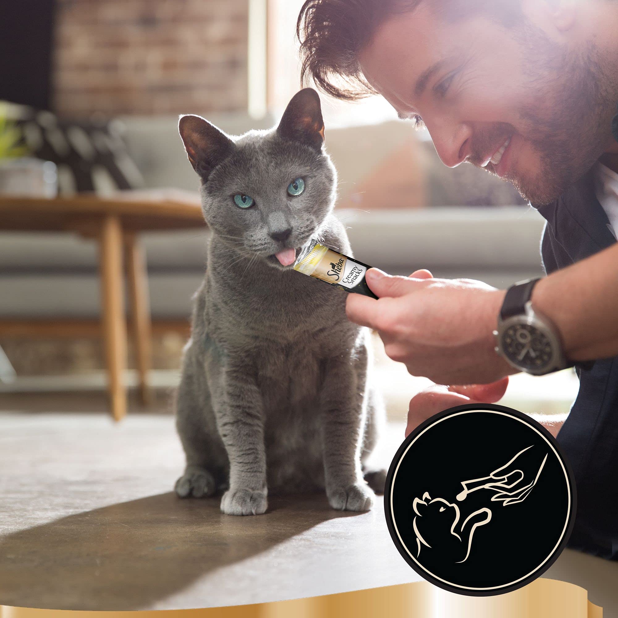 Sheba Creamy Snacks - Snacks de salmón cremoso para Gatos, 11 Paquetes de 4 Snacks Cada uno (Total 44 Aperitivos)